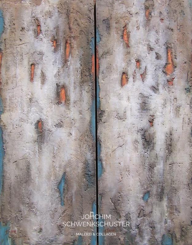 Collagen, Rote Riefen I und II, 2018-2, Holztafeln, 67x26