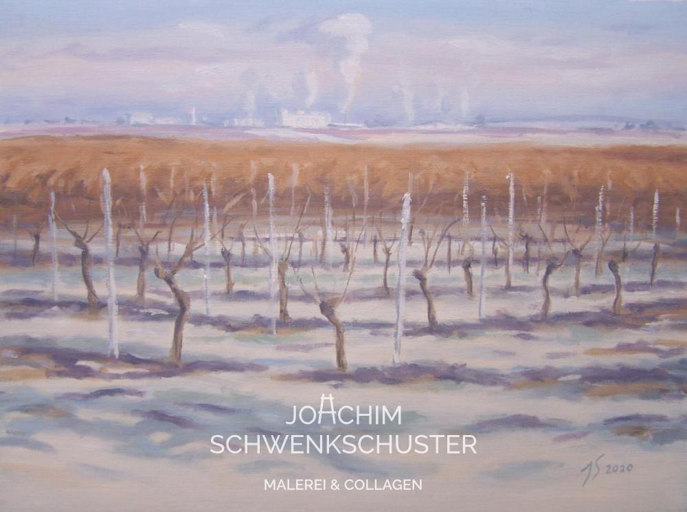 Blick auf Zuckerfabrik im Winter, 2020-4, Papier, 36x48