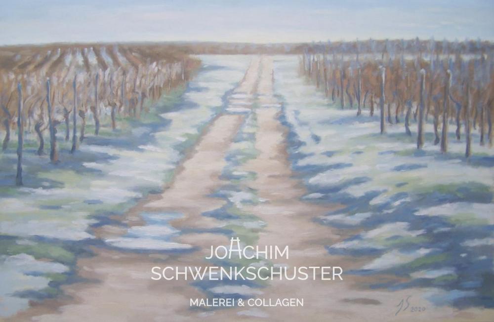 Weg durch Weinberge im Winter, 2020-7, Leinwand, 40x60