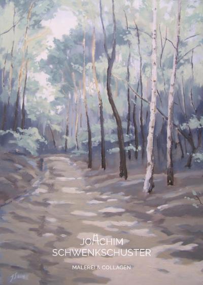 Waldweg mit Birken, 2019-2, Leinwand, 70x50