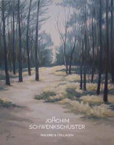 Waldweg im Winter, 2018-3, Leinwand 50x40